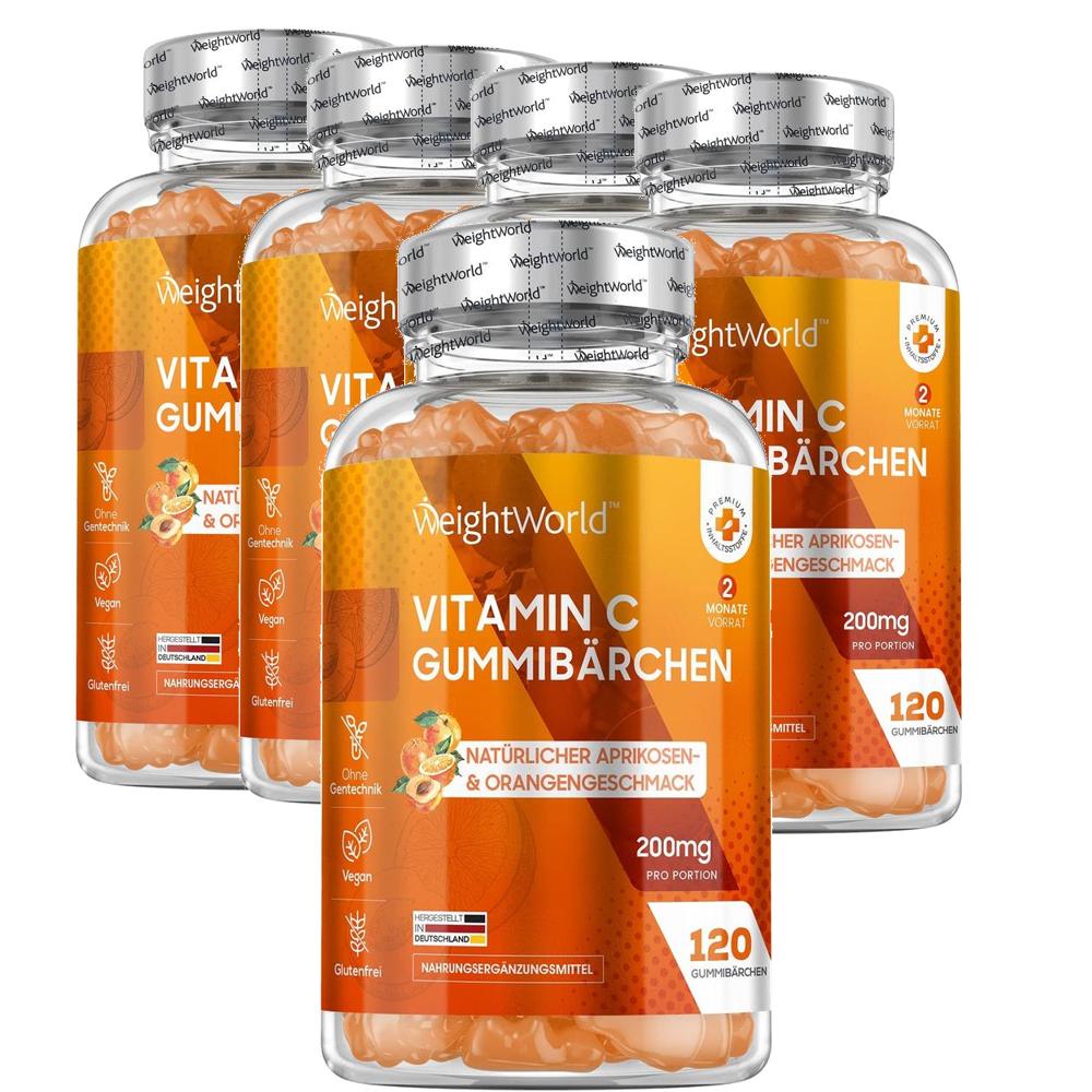 독일 <b>웨이트월드</b> WeightWorld Vitamin C Gummy 비타민C 200mg 구미베어  5개  120정