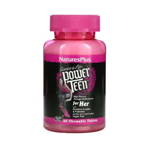 <b>네이처스플러스 여자</b> 청소년 멀티비타민 네이처스플러스 파워틴 60츄어블정 무설탕 산딸기향