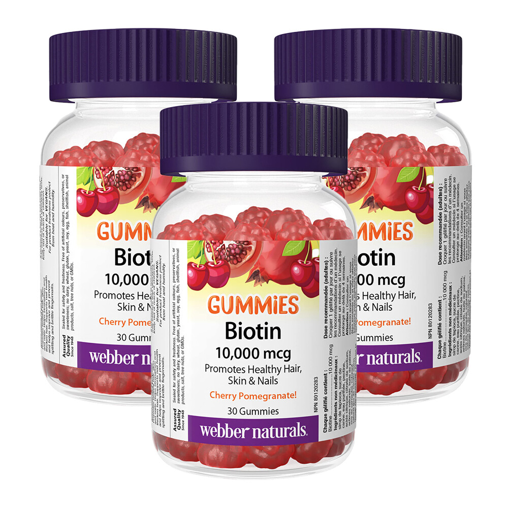 웨버네츄럴 <b>비오틴</b> 10000MCG 30구미스 3개