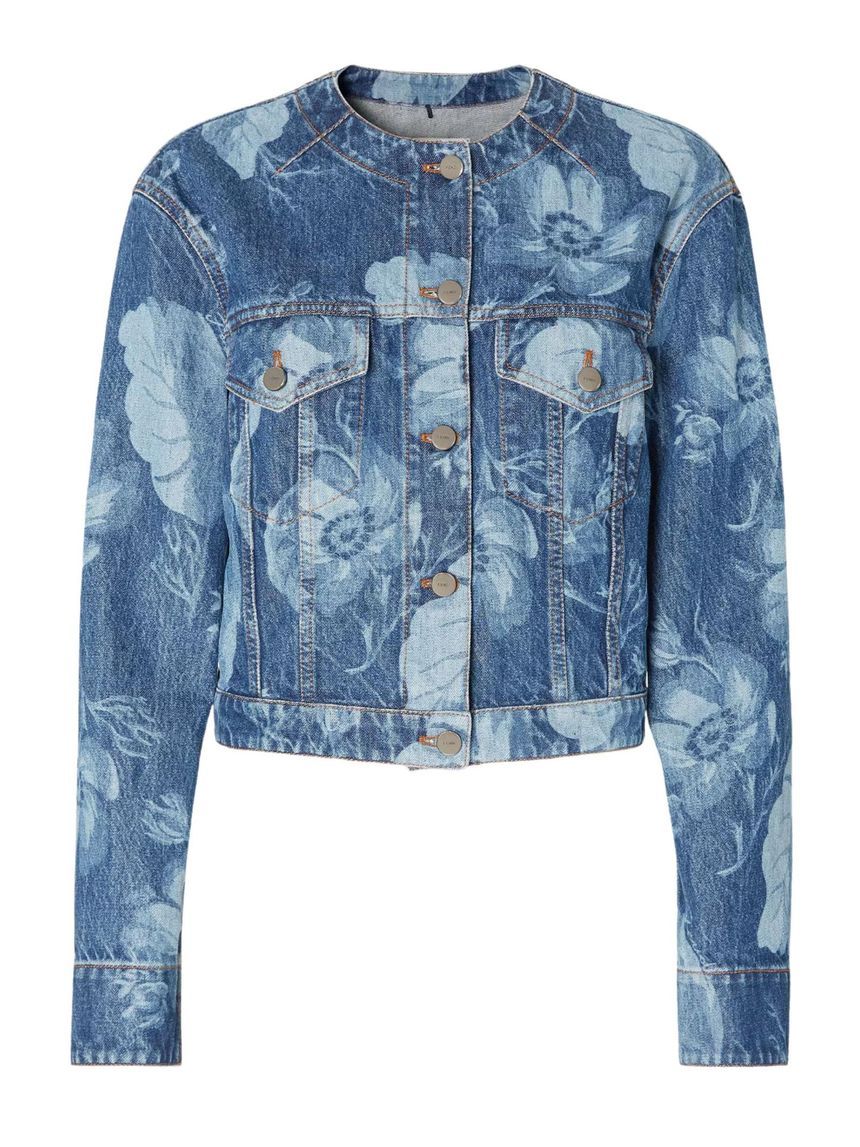 펜디 플로럴 프린트 크롭 데님 자켓 블루 FLF817 ASMD F1SAT FLF817ASMDF1SAT DENIM JACKET 150944169