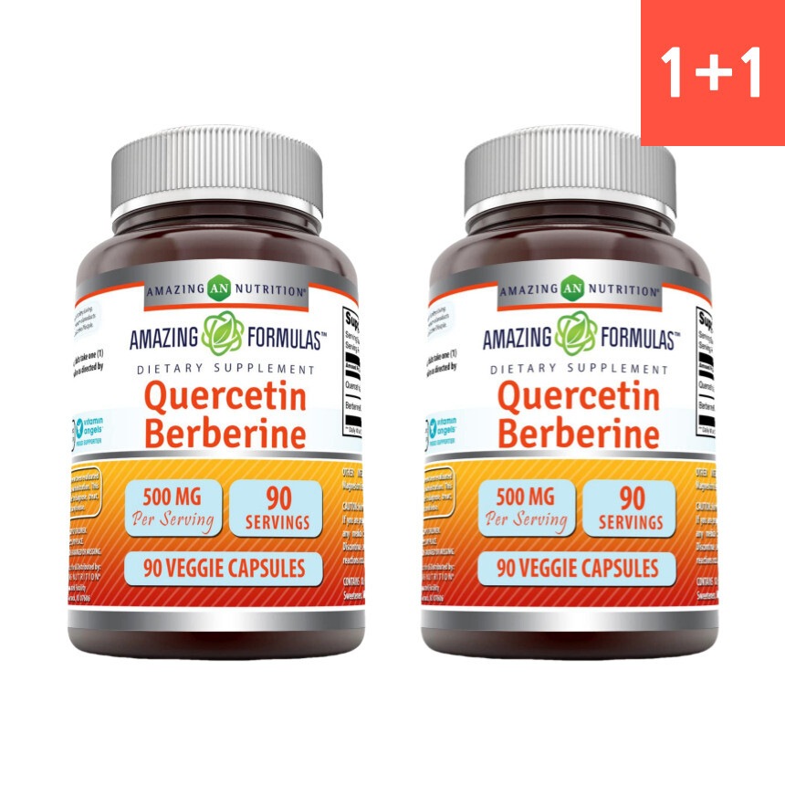 2통 어메이징뉴트리션 베르베린 <b>퀘르세틴 500mg</b> 90캡슐