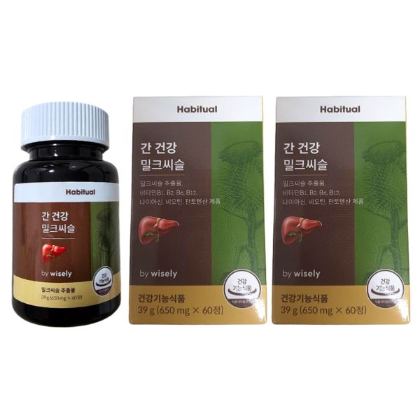 <b>해비추얼</b> 간건강 밀크씨슬 <b>와이즐리</b> <b>실리마린</b> 총 120정 120일 593526  60정