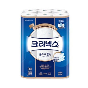 크리넥스 3겹 천연펄프울트라클린화장지30롤X2