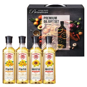 해표 프리미엄 오일세트 4P(카놀라유500mlx2P+해바라기유500mlx2P) 판촉물 제작 전문~선물세트~식품세트(가공식품)