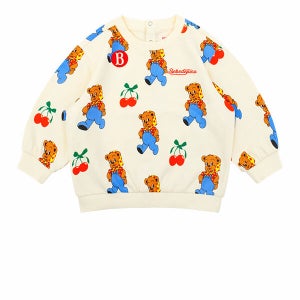 [베베드피노] 베이비 체리 베어 올 오버 맨투맨 티셔츠_BP61MR121