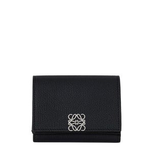 로에베 25FW 블랙 아나그램 트리폴드 반지갑 C821TR2X16 1100