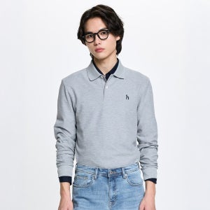 [롯데백화점] 헤지스 남성 솔리드 카라 긴팔티셔츠 HZTS6A201G2 LE1220875641