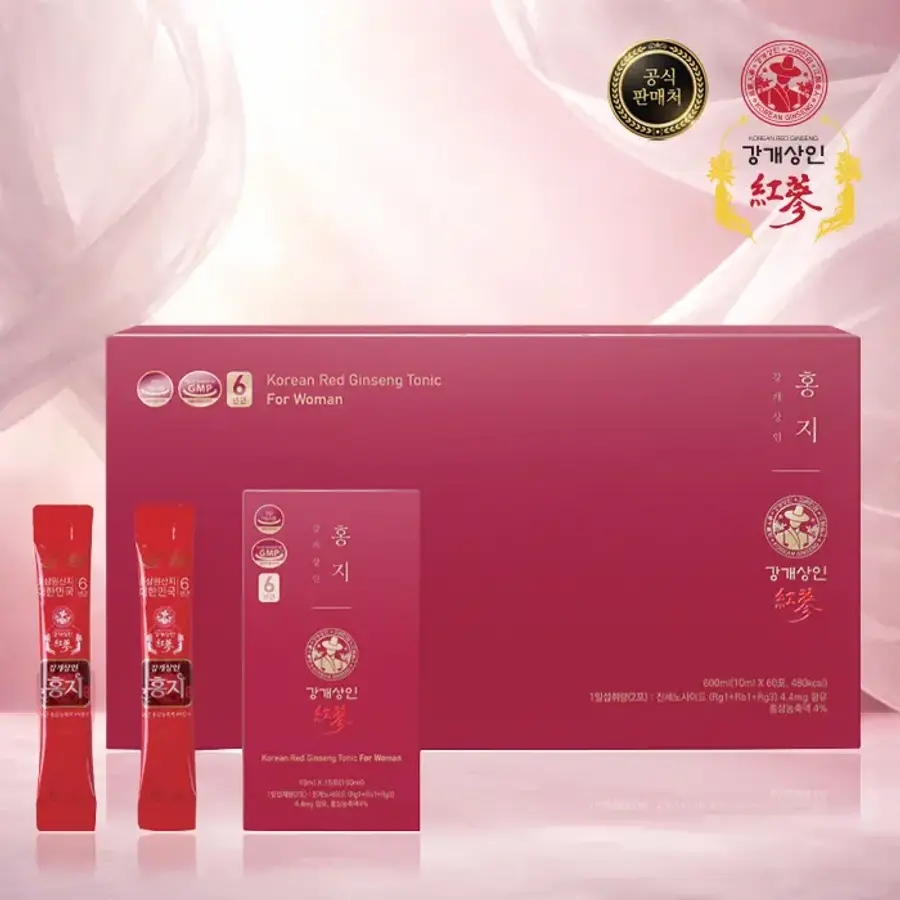 <b>강개상인</b> 홍지(<b>10ml</b> x 60포) 스틱형 6년근 홍삼 여성을 위하여