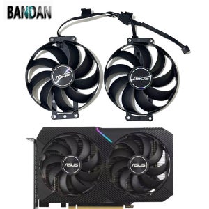 새로운 정품 1세트 RTX3060 GPU 87MM 쿨링 팬 (ASUS 듀얼 RTX 3050 3060 3060TI 미니 GTX 1650 1660S RX 6500 6400XT 비디오 