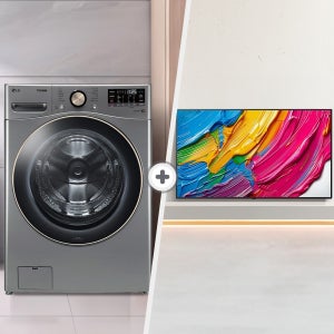 LG 트롬 세탁기 + LG QNED AI TV F24VDLPR + 65QNED75AEA