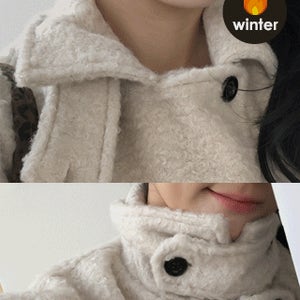 [오늘출발][뽀글이🔥부클하프코트] 버튼업 하이넥부클코트 (겨울아우터,겨울코트,하프코트,뽀글이,하이넥,카라코트,한파룩)