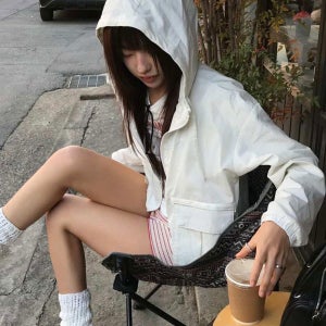 내셔널지오그래픽 N261WJP960 여성 오르카 타슬란 후드 점퍼 IVORY