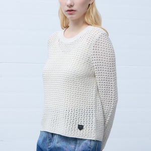 크로셰 라운드넥 패치 풀오버 니트-B1H15KPO800