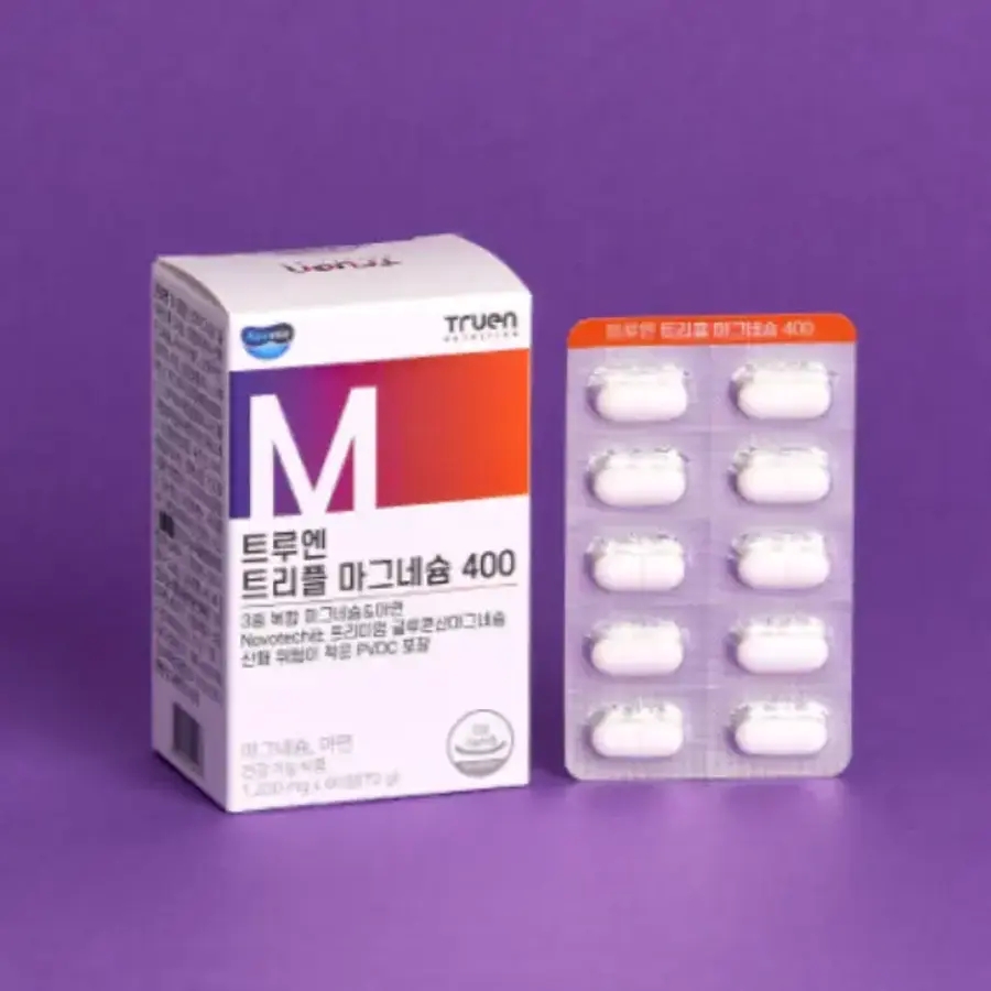 <b>트루엔 마그네슘</b> 아연 글루콘산 영양제 400mg 60정 BNA