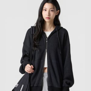 [엄브로] 와플 다잉 후드집업자켓 블랙 UR121CFT22 UR121CFT22_BLK0