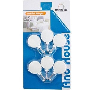 [에이치에스라이프] 행거 옷걸이 옷장 심플 미니 6P3조 부착고리 다용도 걸이