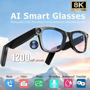 AI 스마트 안경 8K HD 광변색 다기능 번역 카메라 안경 블루투스 통화 음성 비서 음악 플레이어
