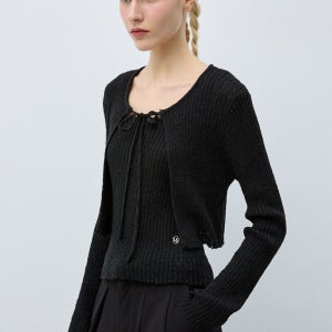 나시 세트 리본끈 볼레로 니트 가디건-L2G15KCD800