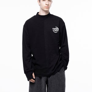 Circle Reverse Slev Hlaf-neck Sweat - Black /M243MT03BK