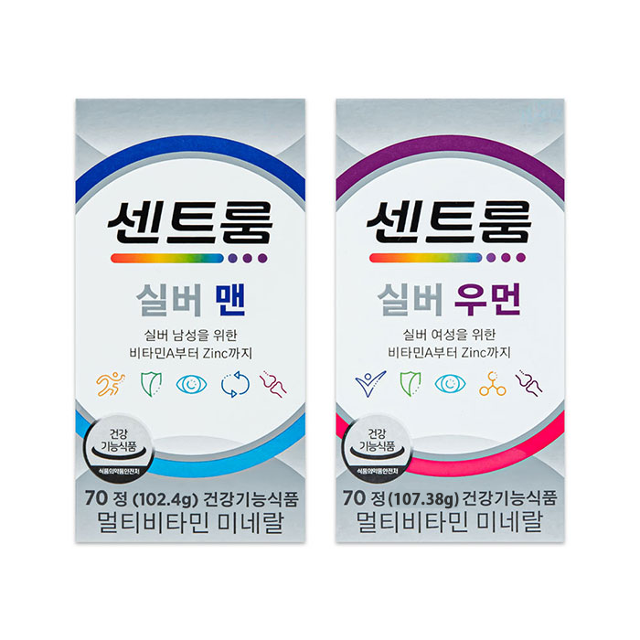 센트룸 실버 남녀 종합비타민 2종 (실버 포맨 70정 + 포우먼 70정) 멀티비타민 1세트