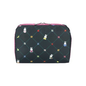 레스포색 미피 오차드 그린/핑크 엑스트라 라지 랙탱귤러 코스메틱 파우치 7121.HF10