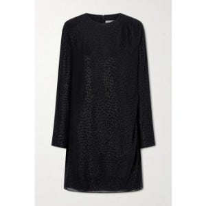 베로니카 드 피안테 피아 메탈릭 레오파드 실크 시폰 미니 원피스 46376663162953450