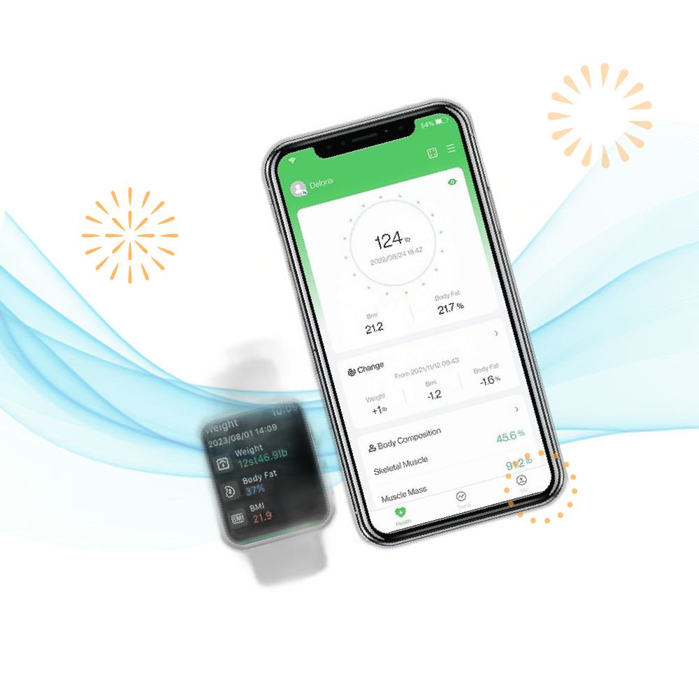 arboleaf <b>아보</b>리프 <b>체지방</b> 측정기 스마트 체중계 고정밀 체중 측정 14가지 체성분 분석 앱 연동 2kg180kg 지원 화이트 M9  1개