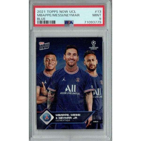 음바페리오넬 메시네이마르 PSA 9 2021 탑스 이제 UCL 13 블루 SP 510 카드