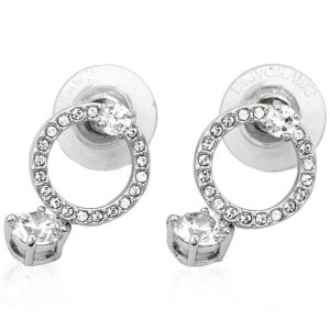 스와로브스키 여성 콘스텔라 귀걸이 5563278 크리스탈 화이트 로듐 플레이트 Crystal Attract Circle Pierced Earrings White  134578683