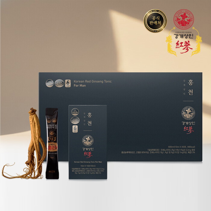 <b>강개상인</b> <b>강개상인</b> 홍천(<b>10ml</b> x 60포) 스틱형 6년근 홍삼 남성을 위하여