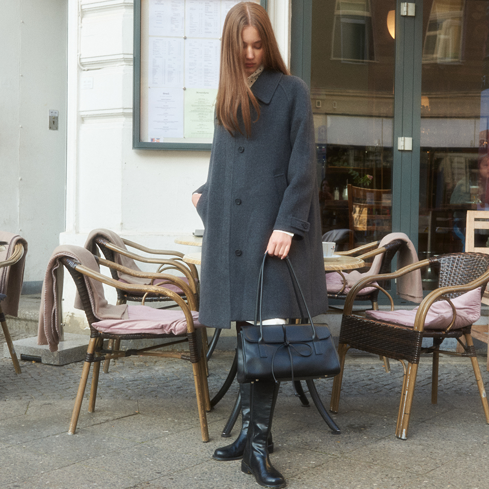 [어랜] Wide collar single coat_charcoal
