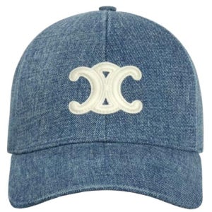 셀린느 트리옹프 베이스볼 코튼 캡 유니언 워시 데님 모자 2AUT6930F 07DU