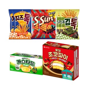 구운김톡x2 + 치즈톡x2 + 썬x2 + 카스타드x1 + 초코파이x1