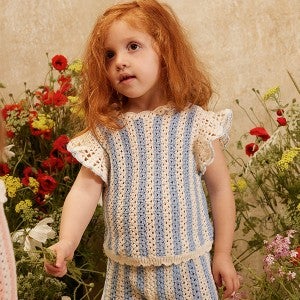 LOUISE MISHA KIDS SS26[루이스미샤]Lyse 니트 민소매_Blue Stripes-LM26KSTOP0148BST