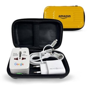 여행필수템 팝폰 CS59 기프트 세트 20W PD고속충전기 + 2in1 일체형 케이블 + 해외변환어댑터 + 하드 파우치