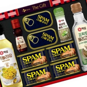 CJ제일제당 특별한선택B호 선물세트 1박스 4세트 스팸 카놀라유 참기름 올리고당 식용유 복합 설 추석 명