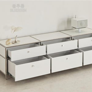 미드센츄리 모던 낮은 거실 서랍장 2단 1800 티비장 TV장 혼수