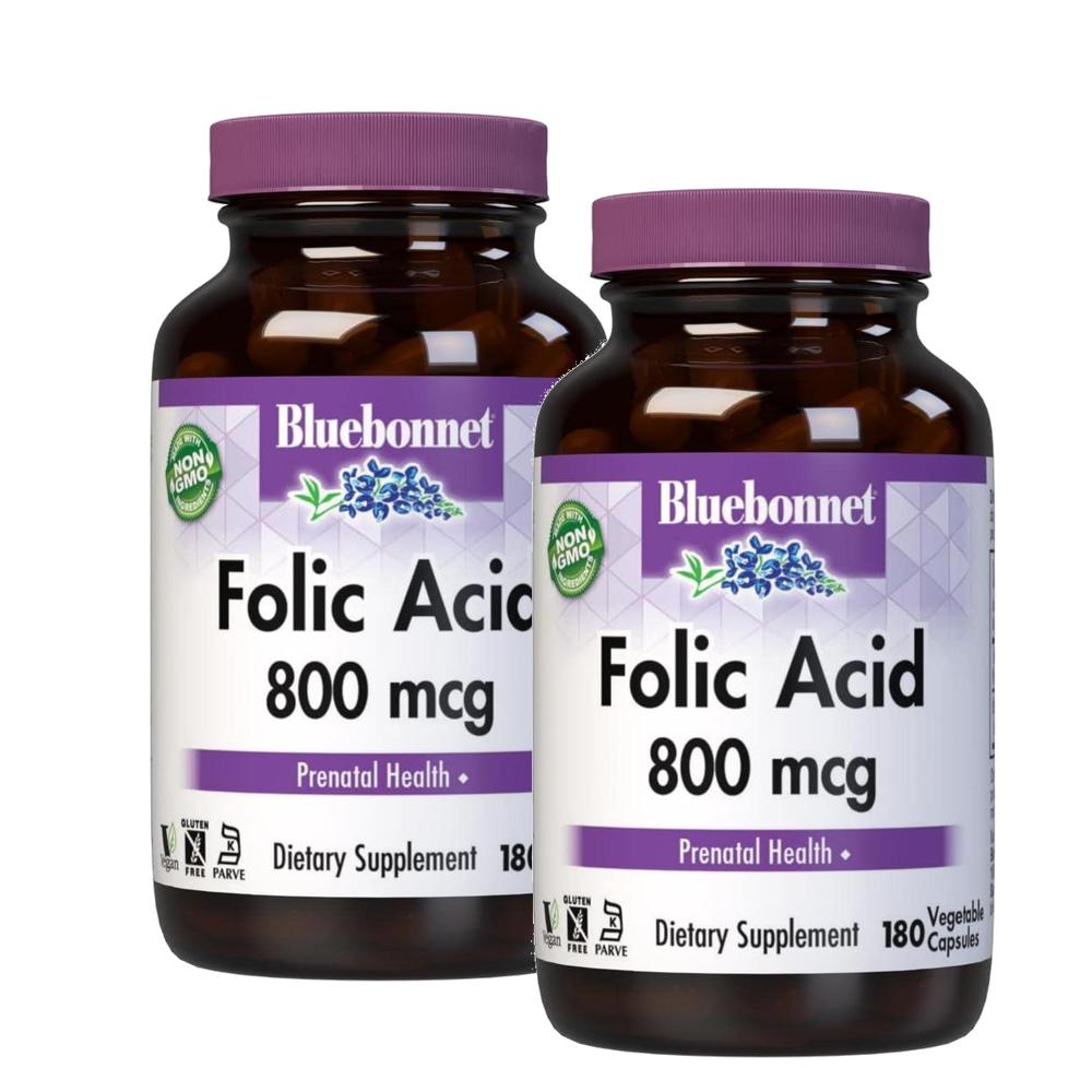 블루보넷 <b>엽산</b> 800mcg 캡슐 BlueBonnet Folic Acid  2개  180정