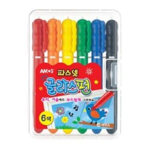 6색 필기 학용품 아모스 문구 색칠 도구 형광펜 고체 형광펜세트 필기구 형광볼펜 필기도구