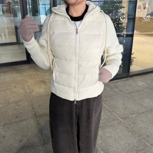 엄지척 슬로 니트 후드집업 패딩 2color_20302127_667501