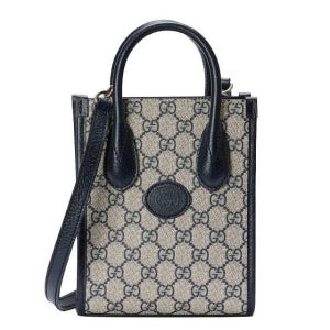 구찌 GG 수프림 인터로킹 G 미니 토트 숄더백 베이지 671623 K9GSN 4075