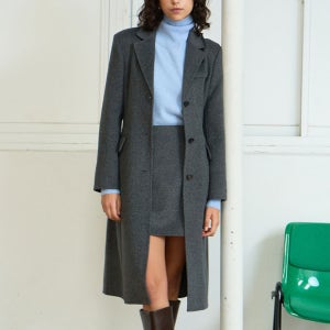 코디너리 Wool single breasted coat - charcoal
