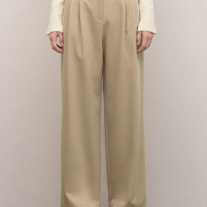 [롯데백화점] 시스티나 울 블렌드 투턱 와이드 팬츠-AWWSLO31090 LE1217706762