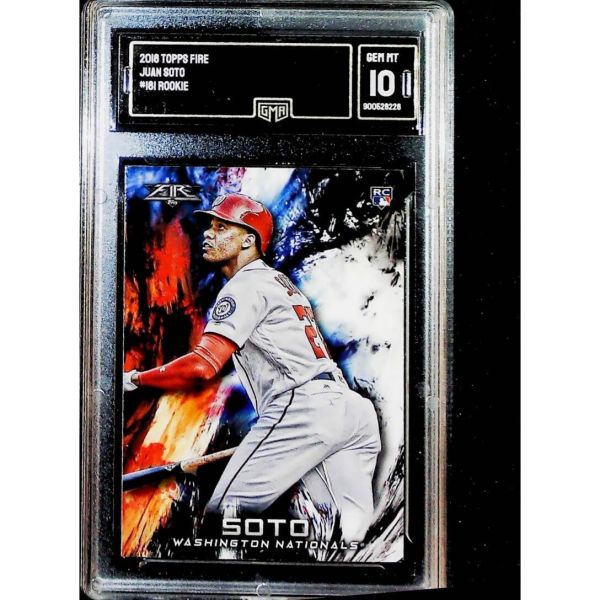 2018 탑스 파이어 베이스볼 181 후안 소토 RC 루키 GMA 10 GEM MINT 워싱턴 내셔널스 독점 MLB 트레이딩 카드 목표
