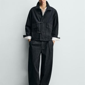 자라 메탈 클라스프 데님 자켓 DENIM JACKET WITH METAL FIREMAN CLASPS 498569966