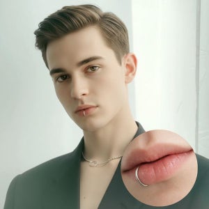 [기븐어스] 페이크 입술 피어씽 립커프 훼이크 입찌 입술찌 포인트 링 안뚫는