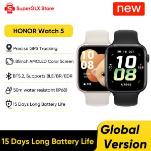 100% 정품 HONOR Watch 5 스마트워치 글로벌 버전 1.85인치 AMOLED 디스플레이 HONOR 노스 스타 위치 시스템 480mAh 5ATM&IP68