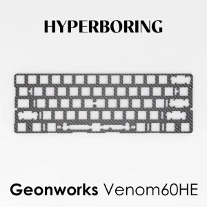 Geonworks Venom60HE 포지셔닝 플레이트 및 폼 6.25, 7U, Fr4, Alu, 탄소 소재, 맞춤형 게임용 마그네틱 키보드 액세서리, DIY