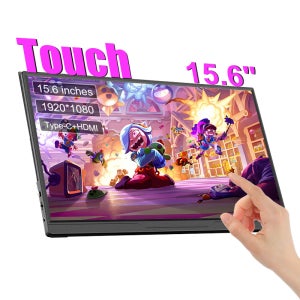 15.6인치 휴대용 모니터 120Hz/RGB100%/터치 스크린(베사 홀 포함) 휴대폰 PC용 확장 디스플레이 PC Loptop Xbox PS4/5 스위치