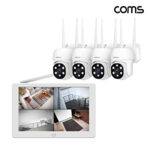 COMS 와이파이 NVR CCTV 녹화기 세트 4채널 모니터일체형 SH006